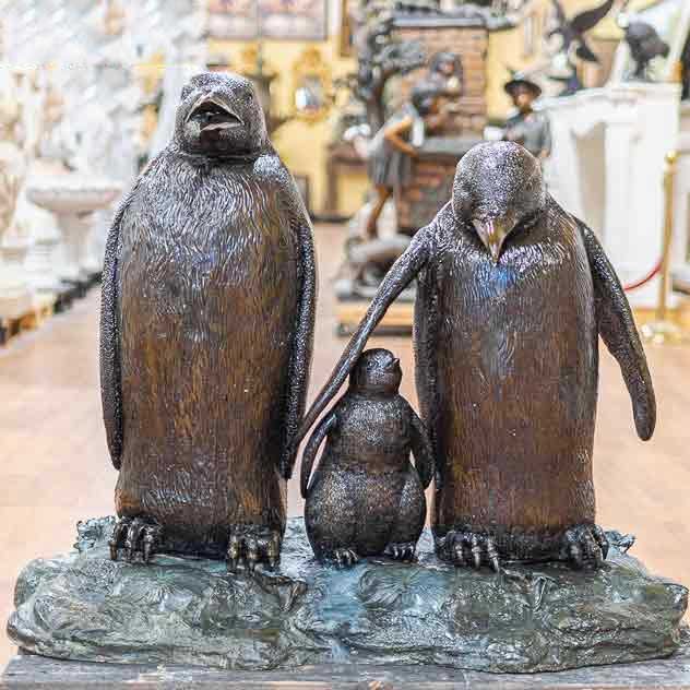 Penguin Garden Statue Bronze Animal Sculpture - salestatue